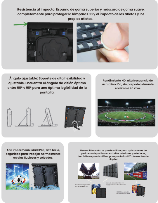 Pantallas led para estadios y espacios deportivos.